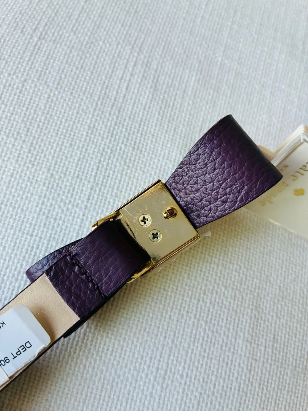 *NWT* Kate Spade S 85cm Genuine Leather Belt Purple - Gold Buckle